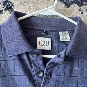 Gianni Bini Men's Dark Blue Grid Polo